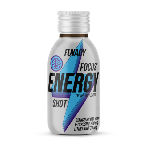 Funady Focus Energy Shot - dietary supplement for focus and energy, with ginkgo biloba, L-tyrosine and L-theanine.