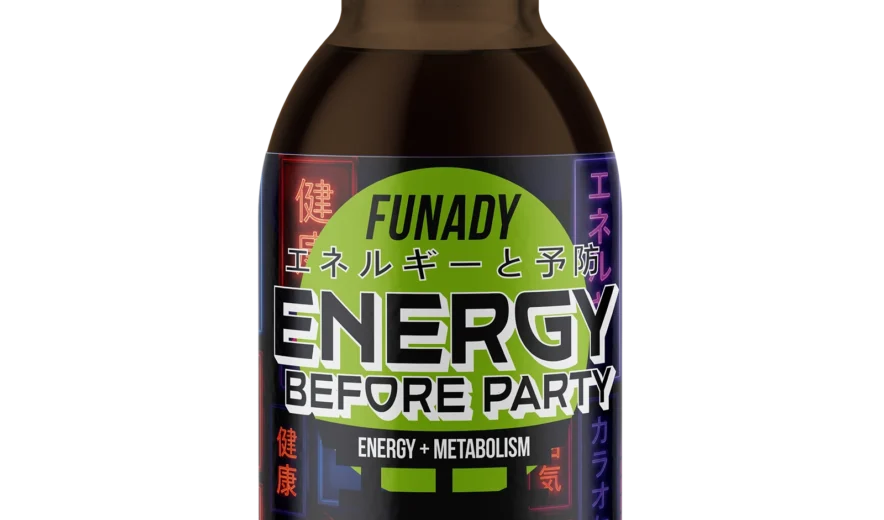 Funady Energy Before Party shot bottle, 100ml pre-party energy drink