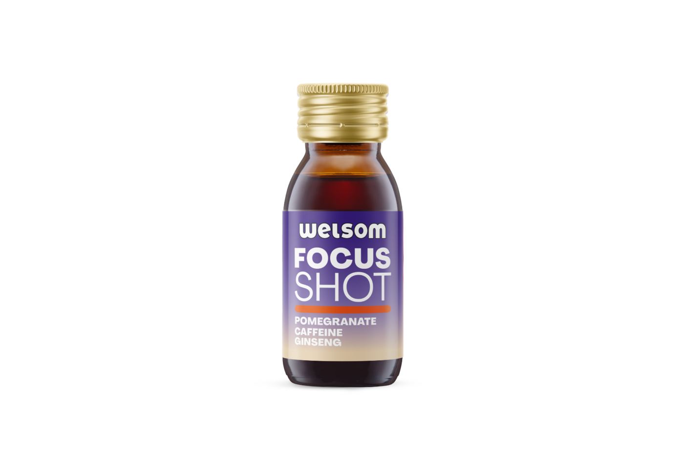 Welsom Focus Shot - concentrated shot with pomegranate, caffeine and ginseng to support focus and mental performance.