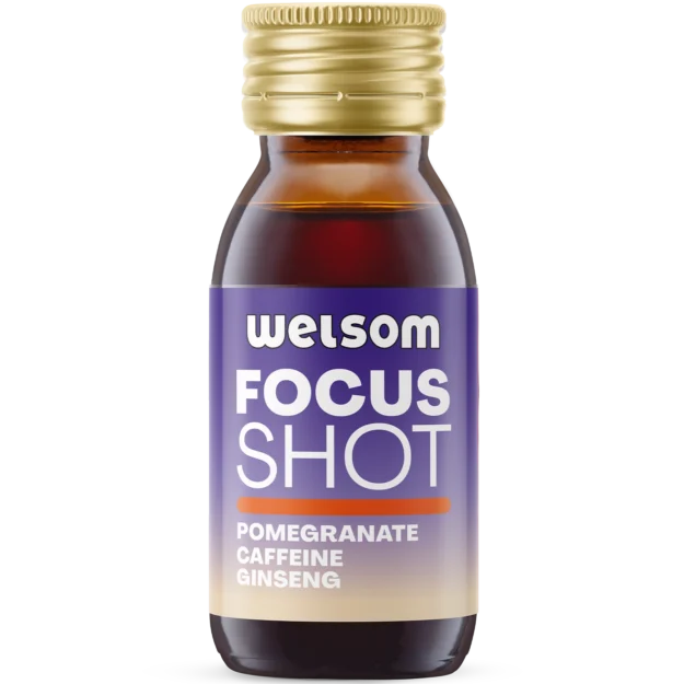 Focus Shot - concentrated shot with pomegranate, caffeine and ginseng to support focus and mental performance.