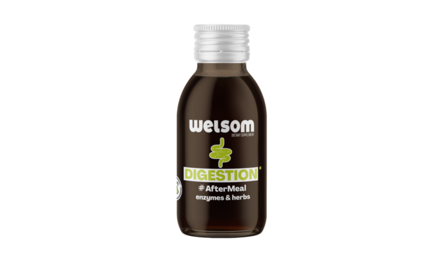 Welsom Digestion Shot - digestive supplement with enzymes and herbs, perfect for after meals.