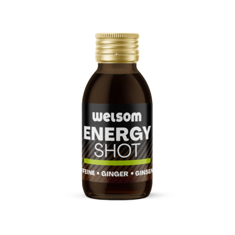 Welsom Energy Shot - energy shot with caffeine, ginger and ginseng for natural stimulation without sugar.