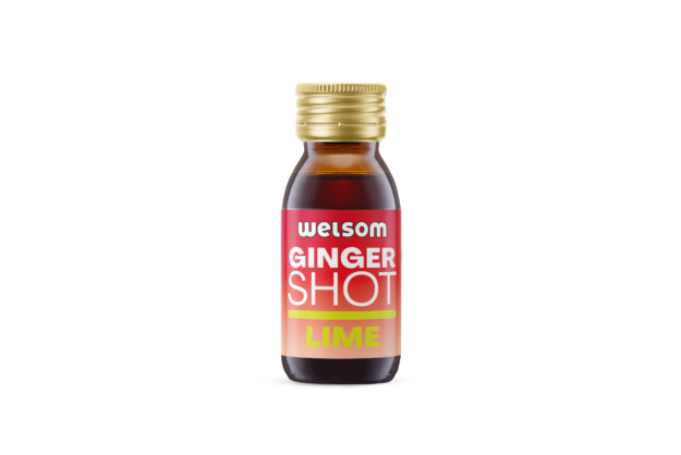 Welsom Ginger Shot Lime - natural ginger shot with lime to support immunity and digestion.
