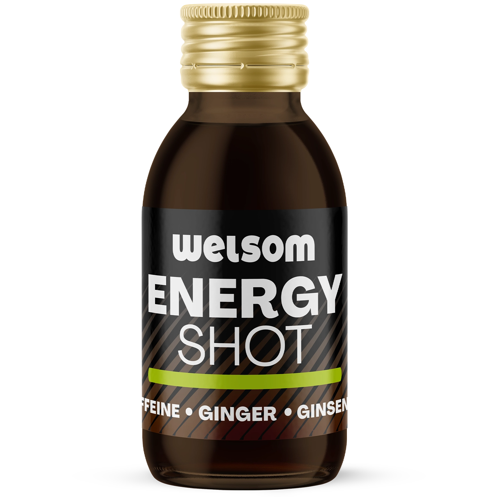 Energy Shot with caffeine, ginger and ginseng for natural stimulation without sugar.