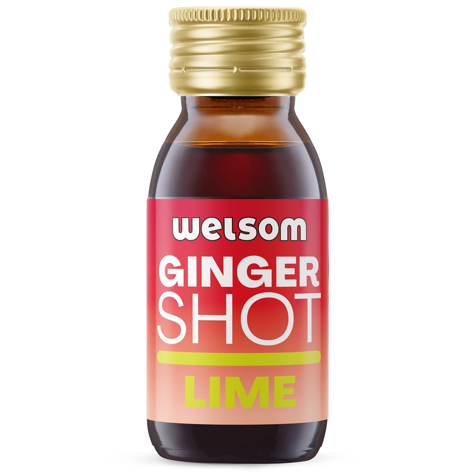 Welsom Ginger Lime shot bottle, 60ml natural ginger shot with lime