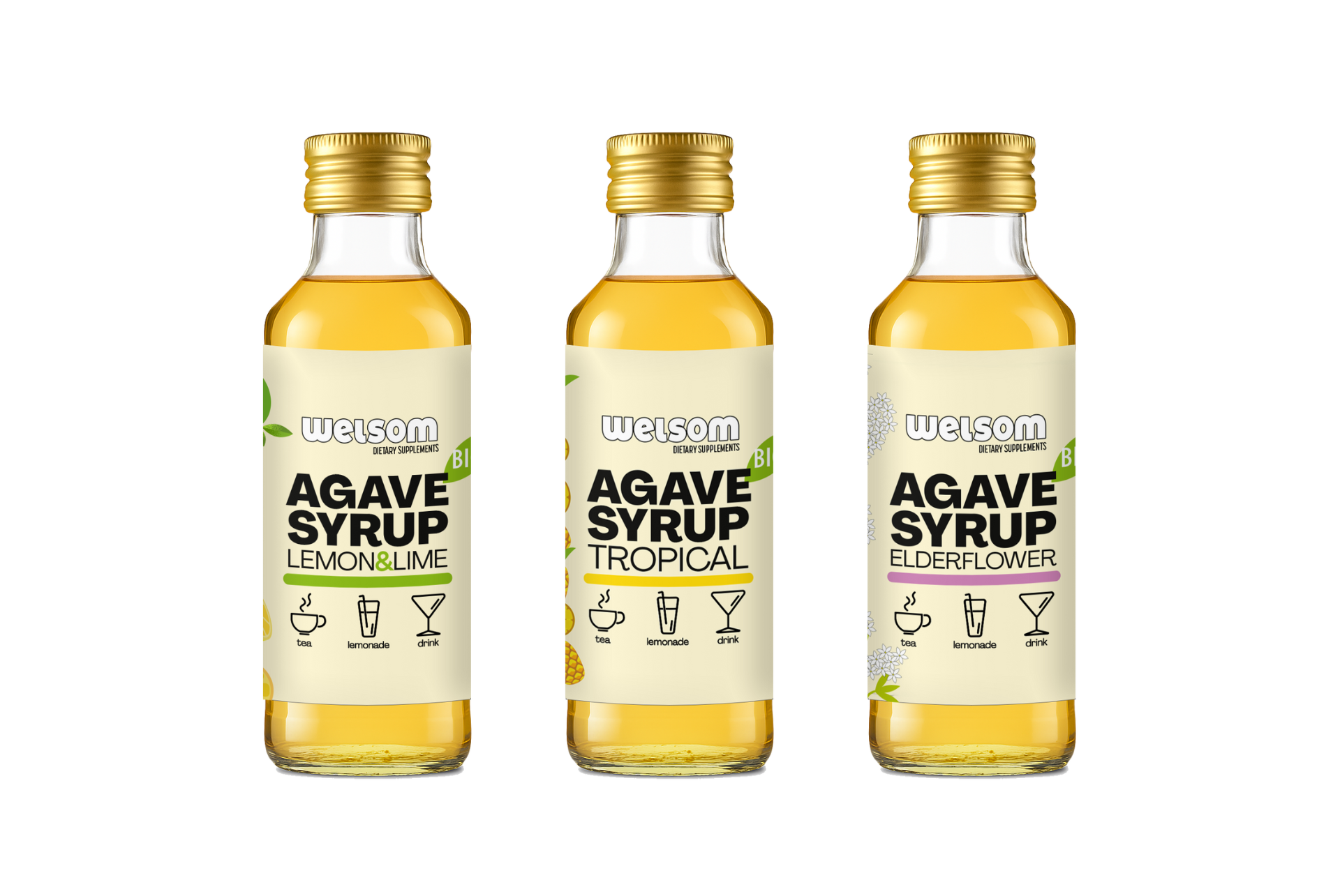 Three Welsom Agave Syrups