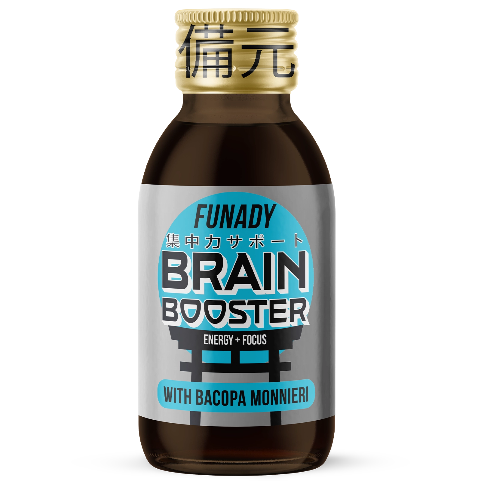 Brain Booster shot bottle, 100ml focus and cognition energy drink