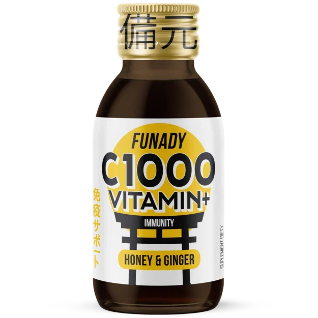 Funady Vitamin C 1000mg shot bottle, 100ml immunity support drink