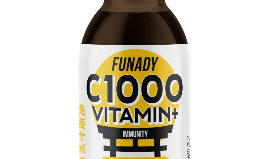 Funady Vitamin C 1000mg shot bottle, 100ml immunity support drink