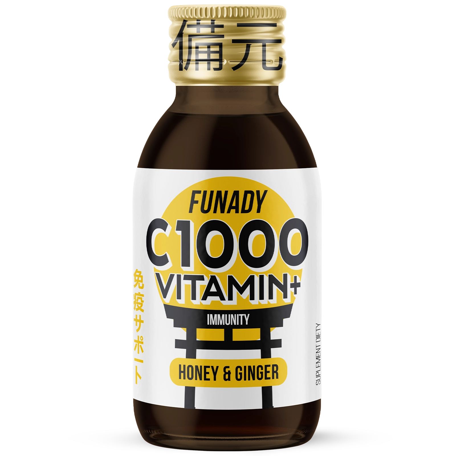 Funady Vitamin C 1000mg shot bottle, 100ml immunity support drink
