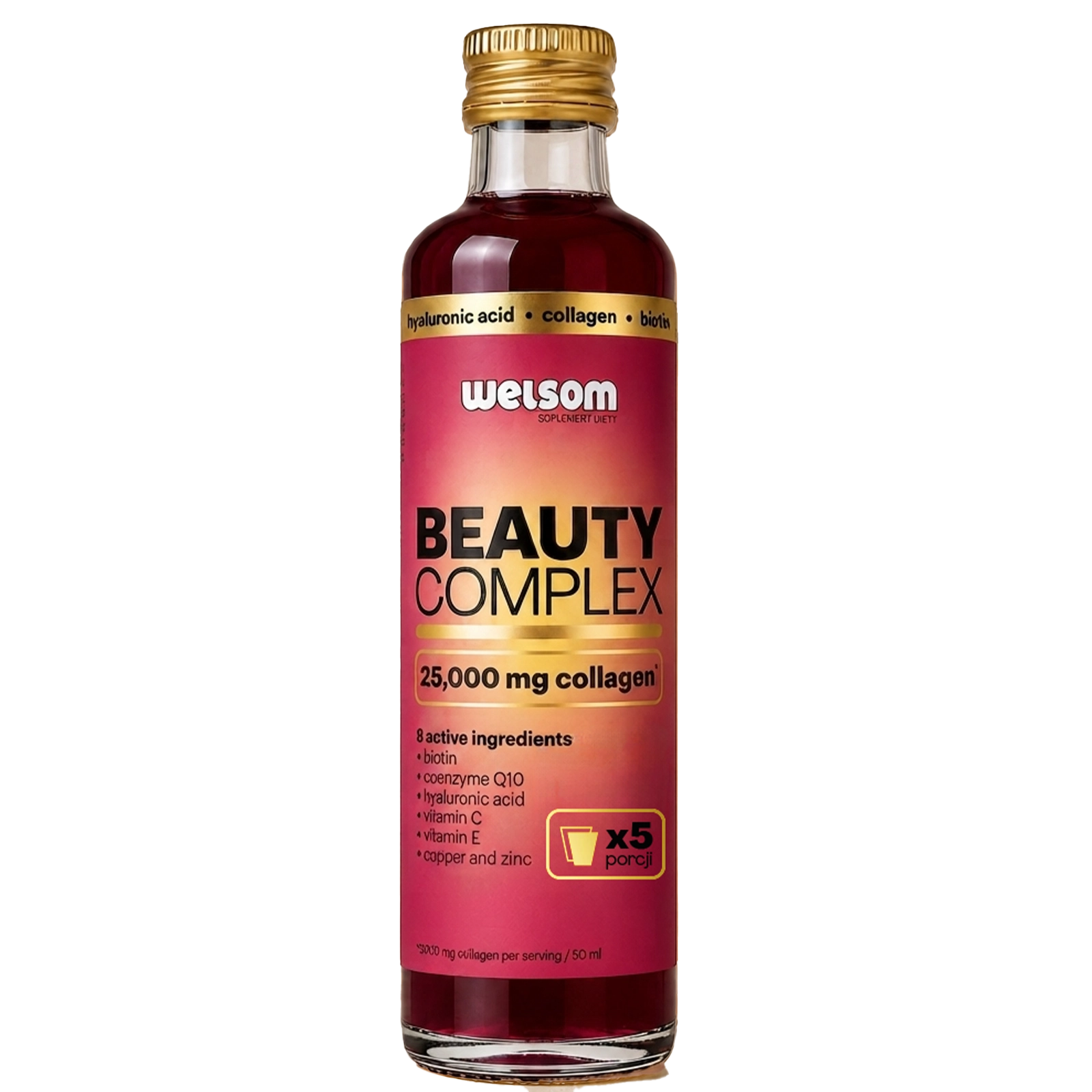 Welsom Beauty Complex 250ml bottle, collagen and hyaluronic acid drink