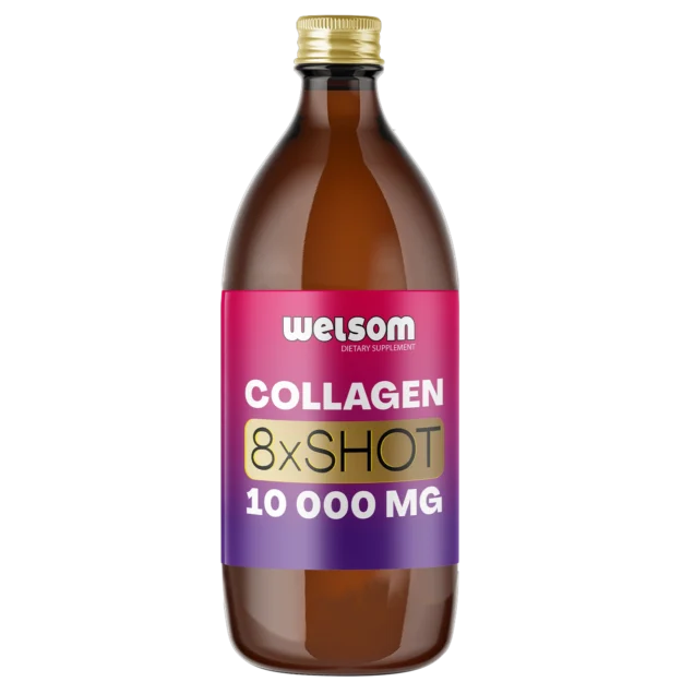 Welsom Collagen 10000mg Multiportion bottle, 500ml collagen drink with 8 servings