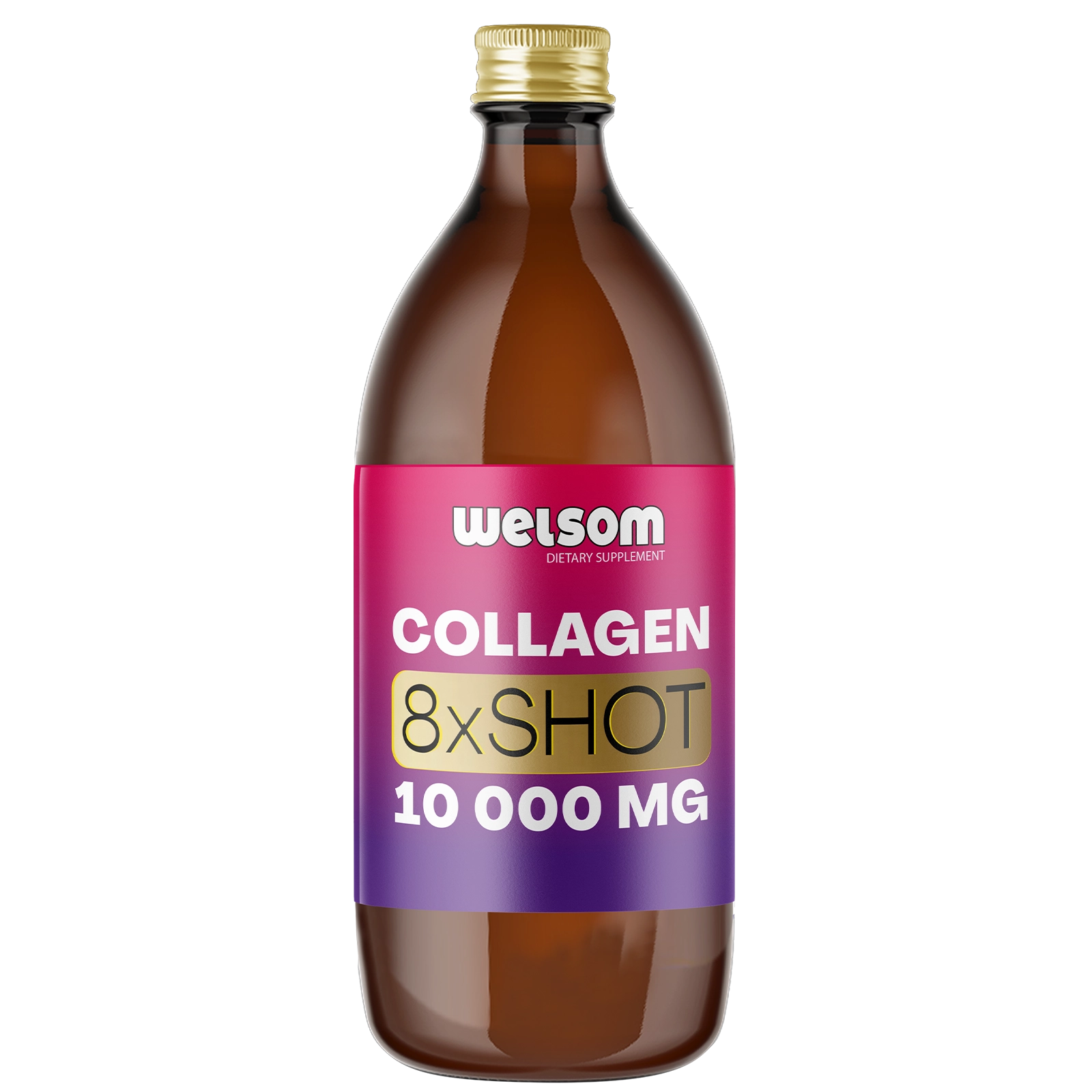 Welsom Collagen 10000mg Multiportion bottle, 500ml collagen drink with 8 servings