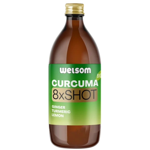 Welsom BIO Curcuma 8x Shot Multiportion bottle, 500ml organic turmeric ginger drink