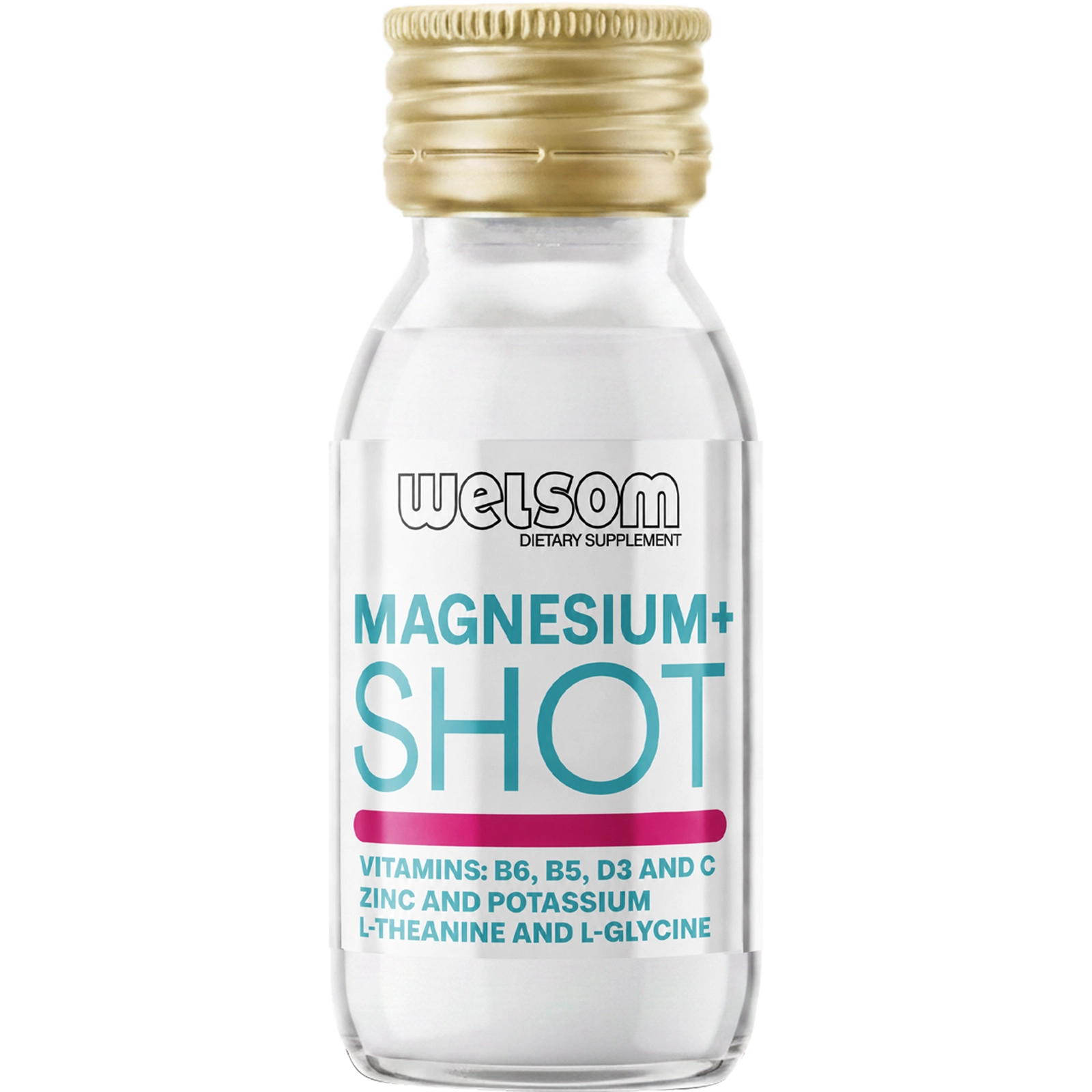Welsom Magnesium+ Shot bottle, 60ml magnesium supplement drink