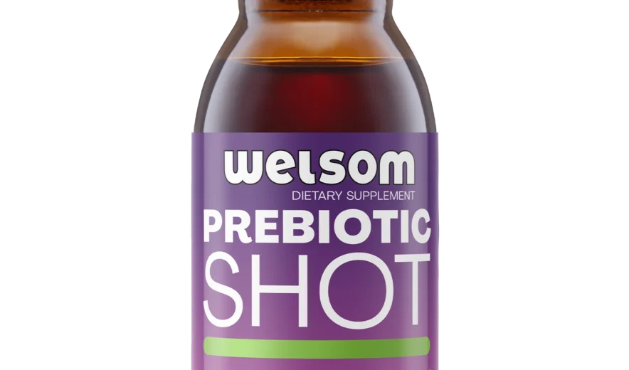Welsom Prebiotic Shot bottle, 60ml plum and raspberry fibre drink