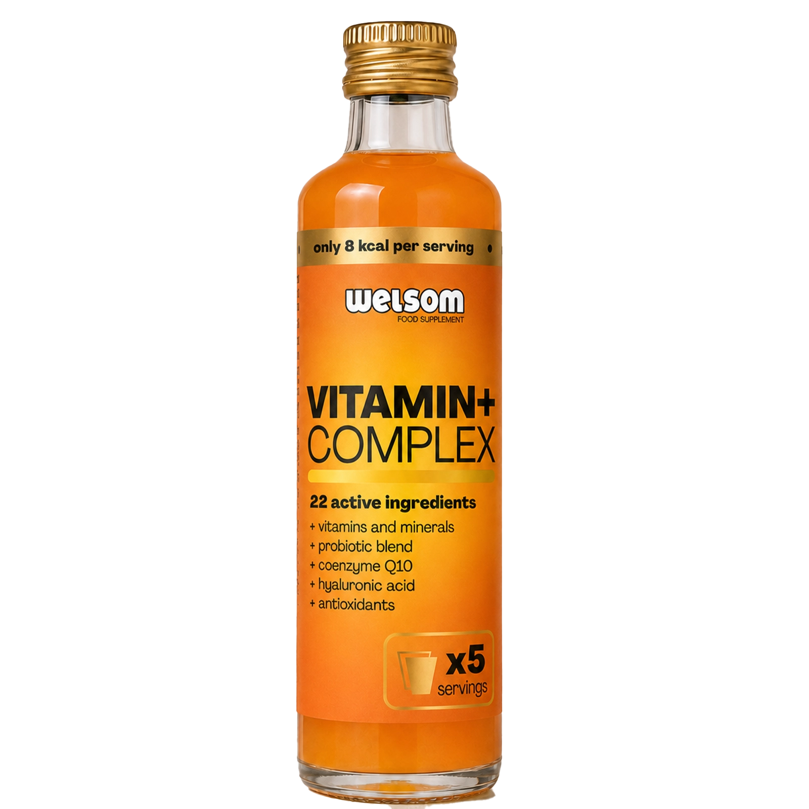 Welsom Vitamin+ Complex 250ml bottle, multivitamin drink with 5 servings